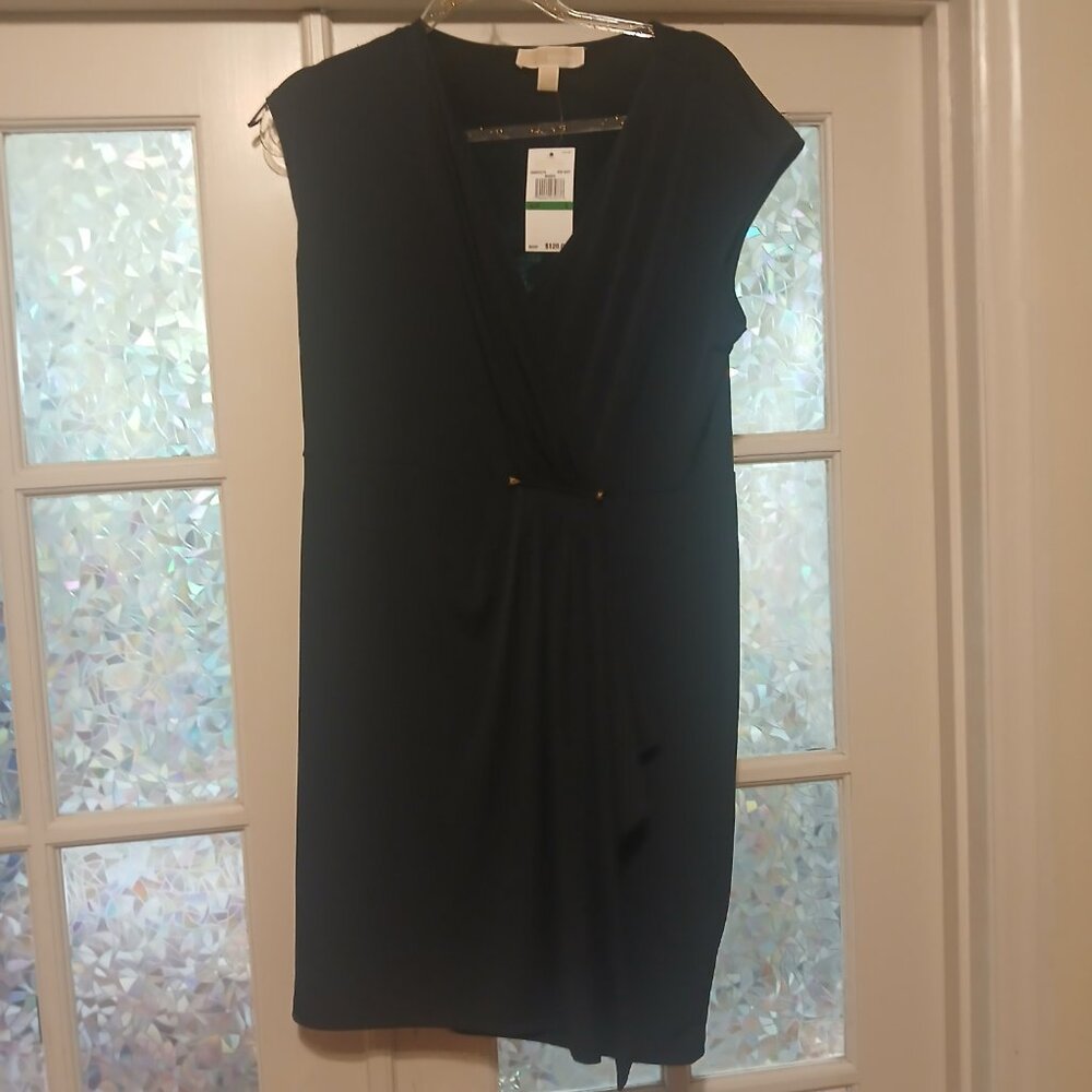 NWT Navy Blue Michael Kors Stretch Faux Wrap Dress